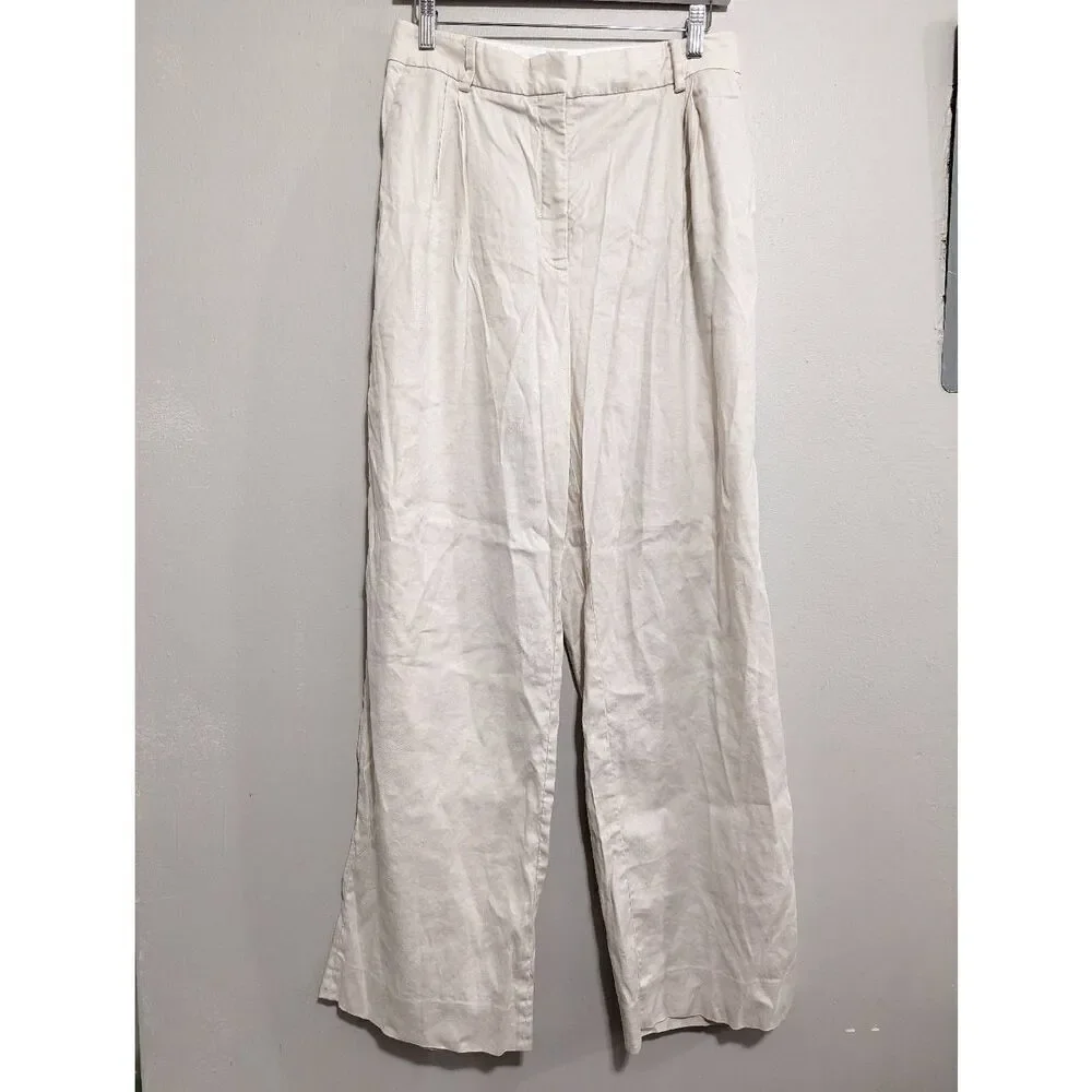 Aritzia babaton sadiki linen blend pants size 12
